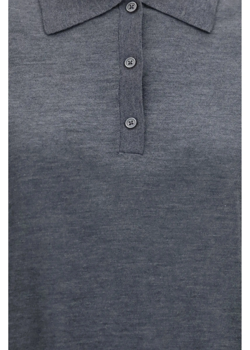 Tricou Polo Miles long-sleeve fine-knit Polo - Img 3
