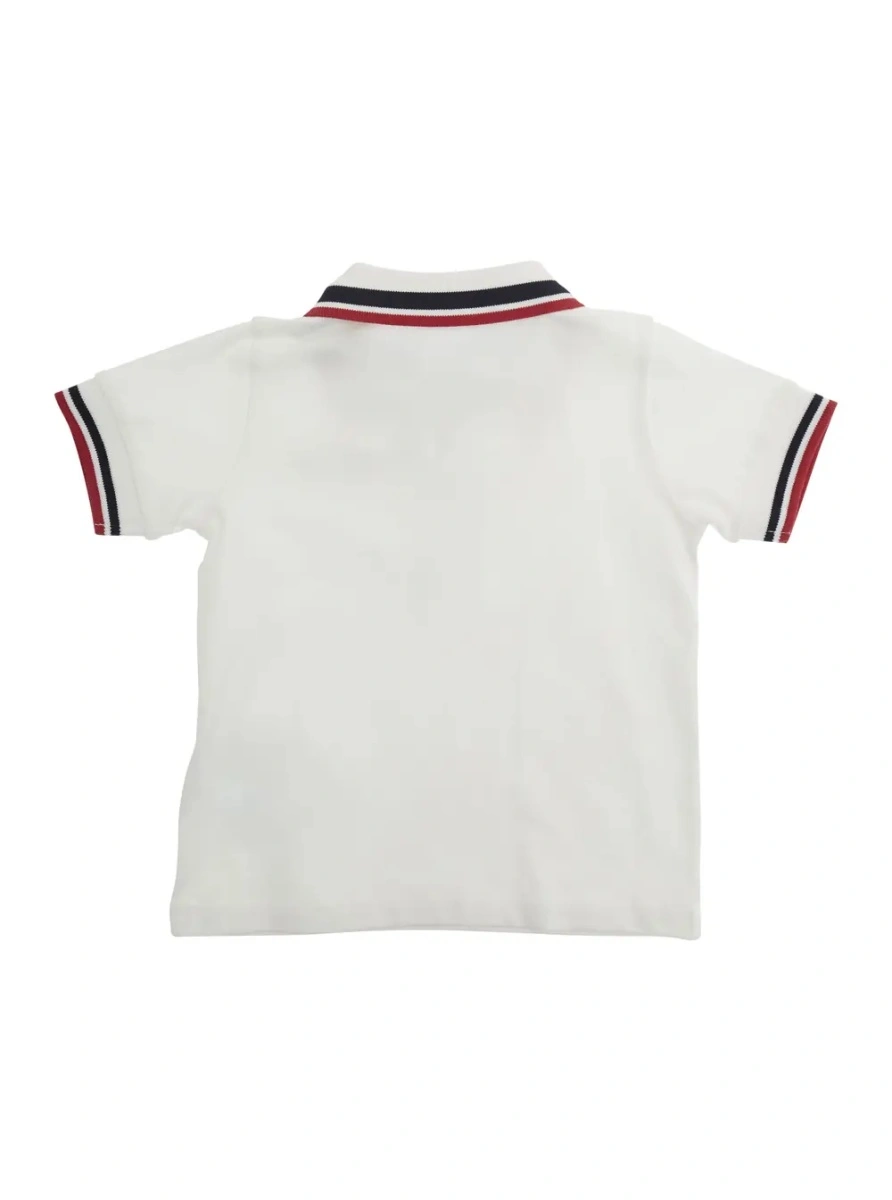 Tricou polo Moncler alb din bumbac - Img 2