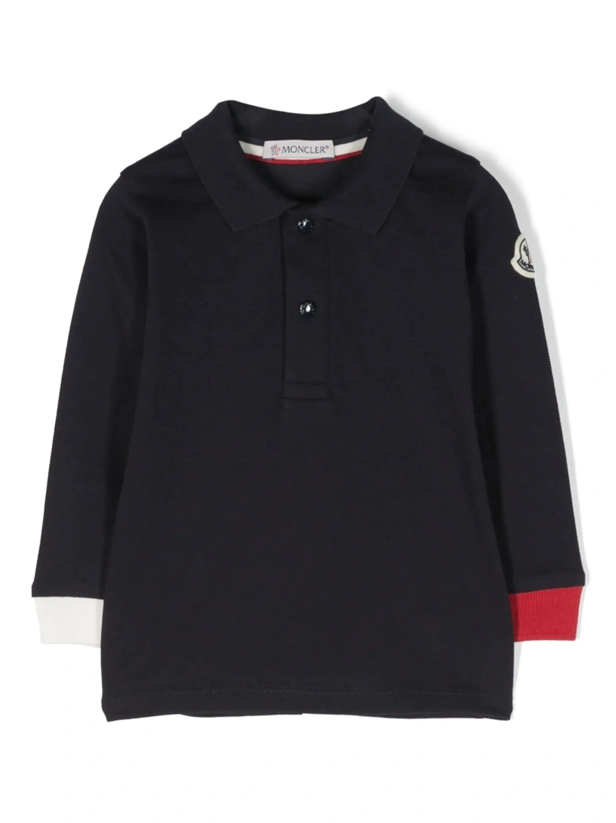 Tricou polo Moncler albastru din bumbac - Img 6