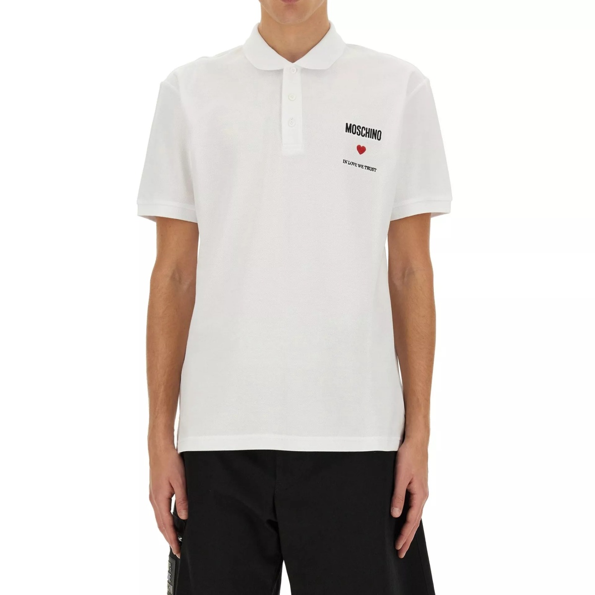 Tricou Polo Moschino Couture In Love We Trust Cotton Polo - Img 2