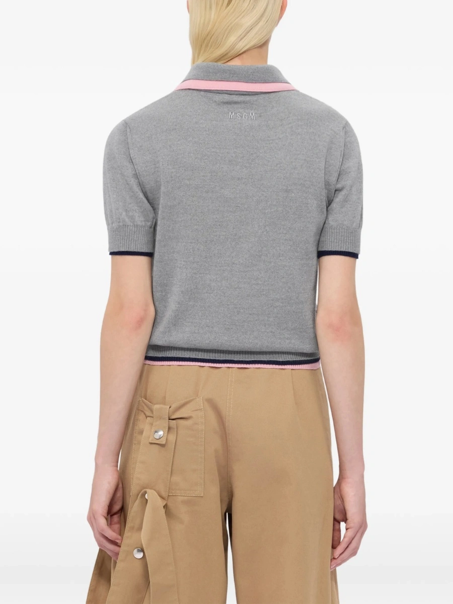 Tricou Polo MSGM gri - Img 4