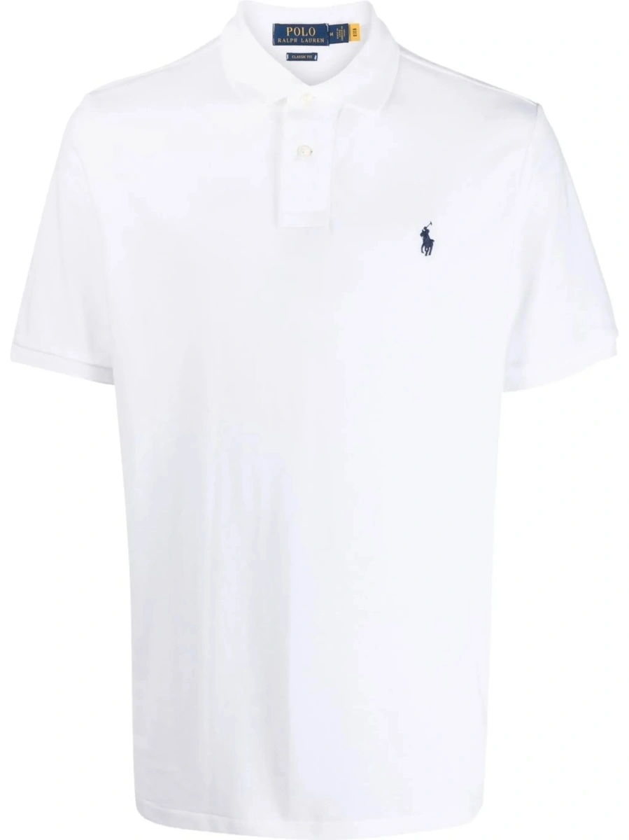 Tricou polo Ralph Lauren alb din bumbac 'Classic Fit' - Img 5