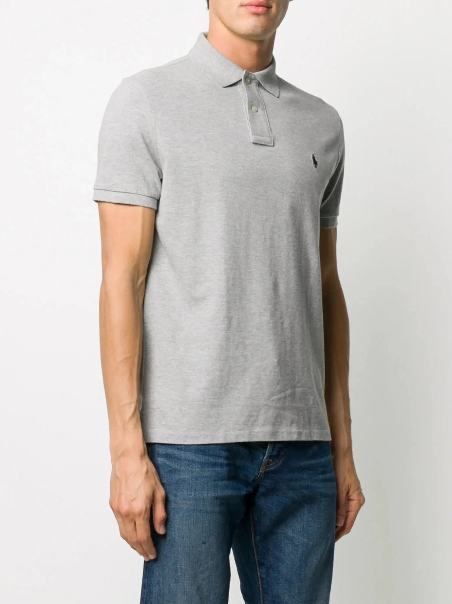 Tricou polo Ralph Lauren gri din bumbac - Img 5