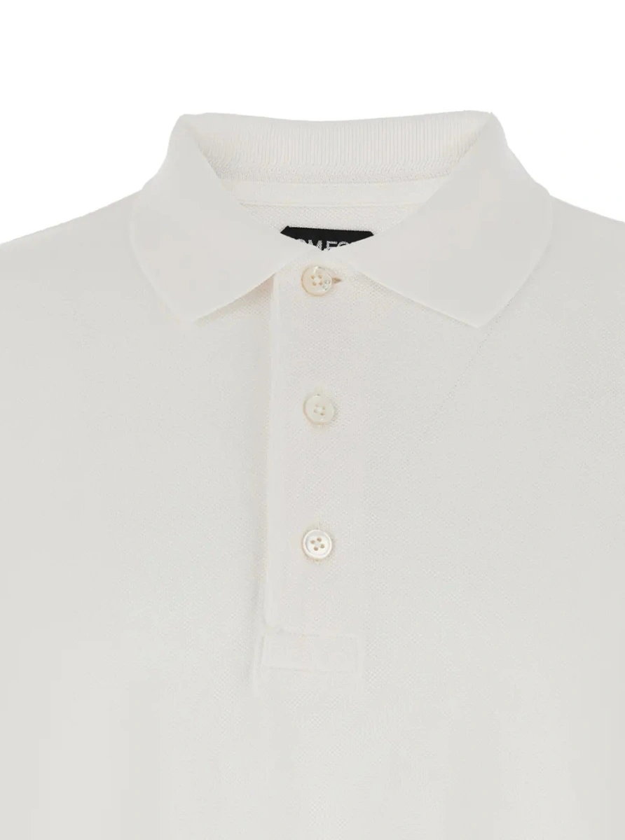 Tricou polo Tom Ford alb din bumbac - Img 3