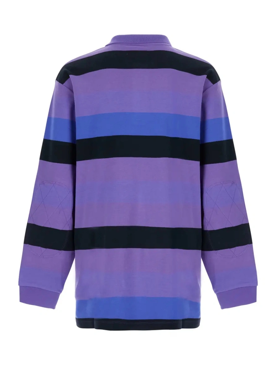 Tricou Polo UNISEX STRIPED RUGBY LONGSLEEVE KNIT with long sleeves and polo collar in Light blue Unisex - Img 2
