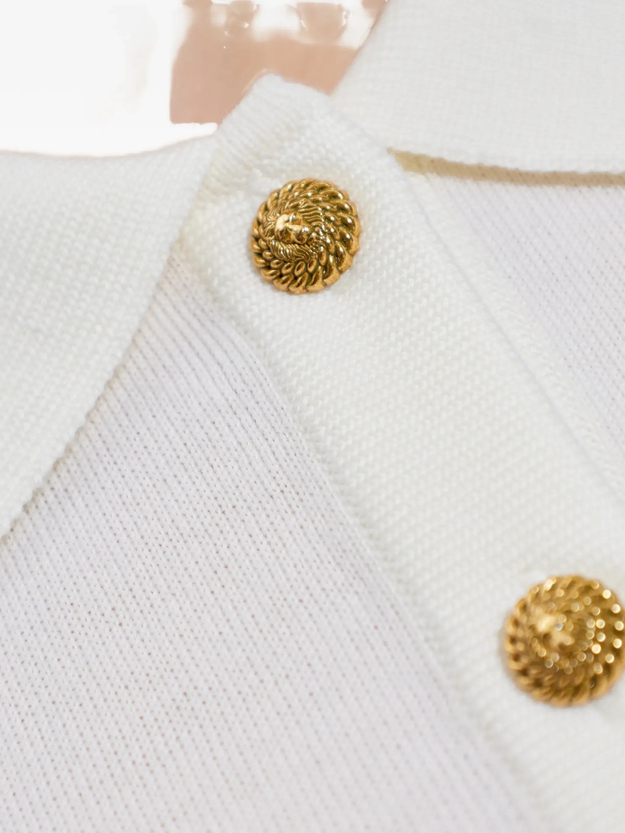 Tricou Polo Wool Polo with vintage buttons - Img 7