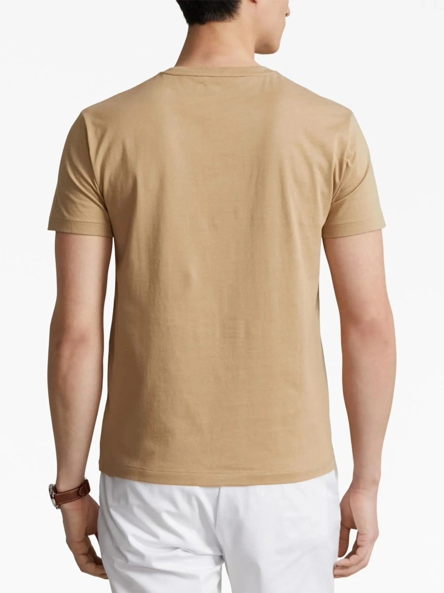Tricou Ralph Lauren bej din jerse de bumbac - Img 4