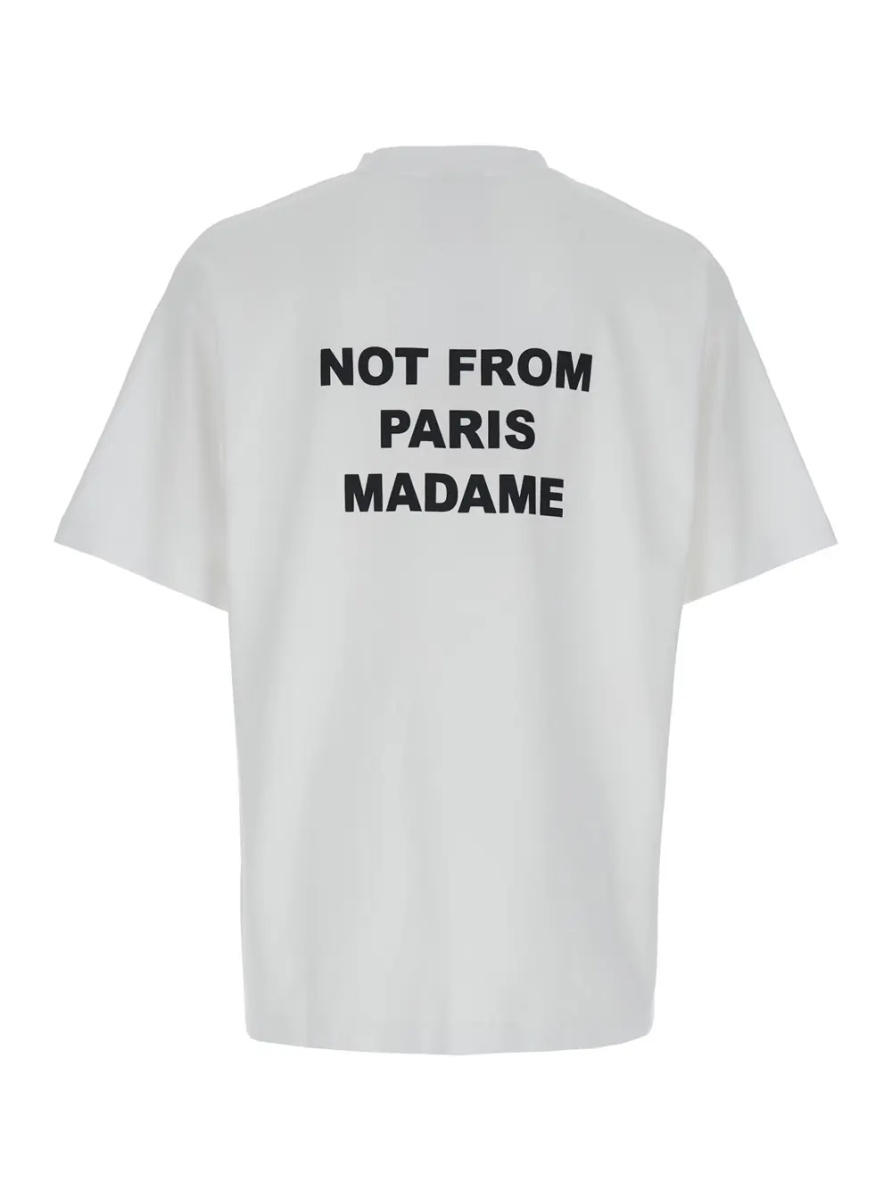 Tricou T-Shirt 'Le T-Shirt Slogan' Crew Neck with Slogan Print on Front and Back in White Cotton for Men - Img 2