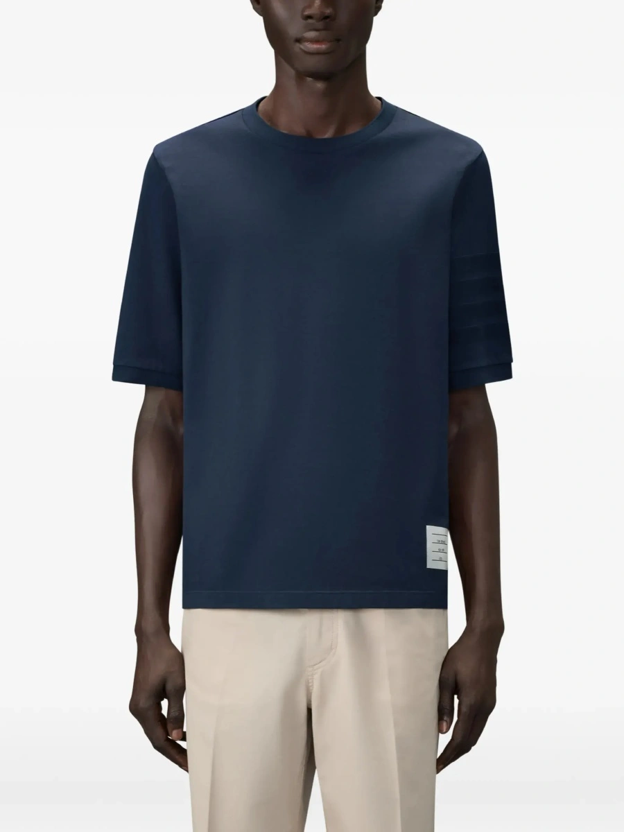 Tricou Thom Browne albastru din jerse - Img 5