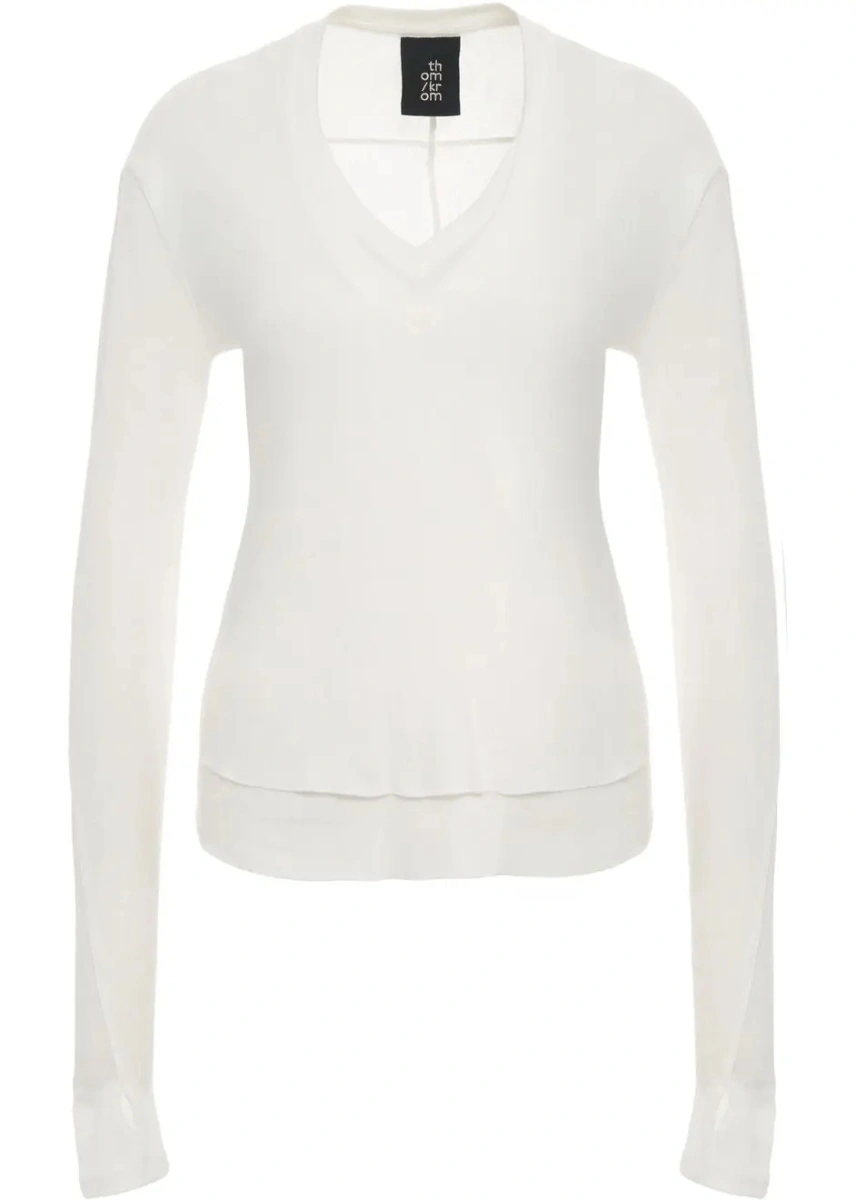 Tricou Thom / Krom alb din bumbac - Img 2