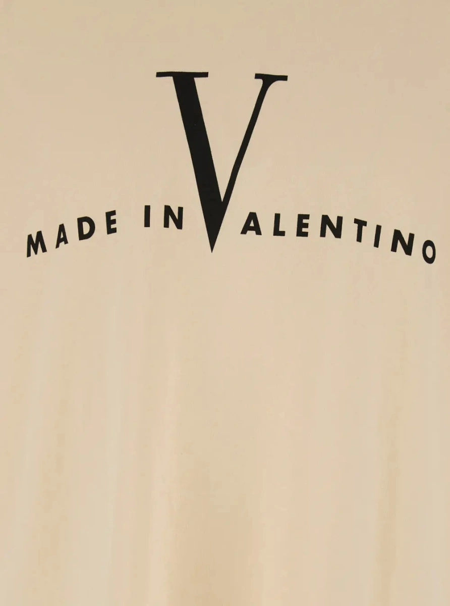 Tricou Valentino Garavani bej din bumbac - Img 3