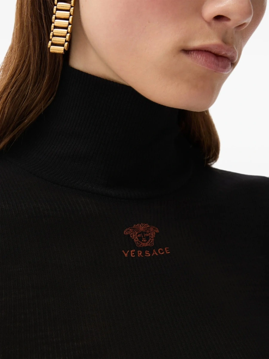 Tricou Versace negru din lana - Img 4