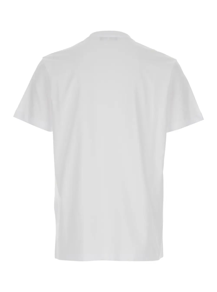 Tricou White T-Shirt with Lettering Logo on the Front in Cotton Man - Img 2