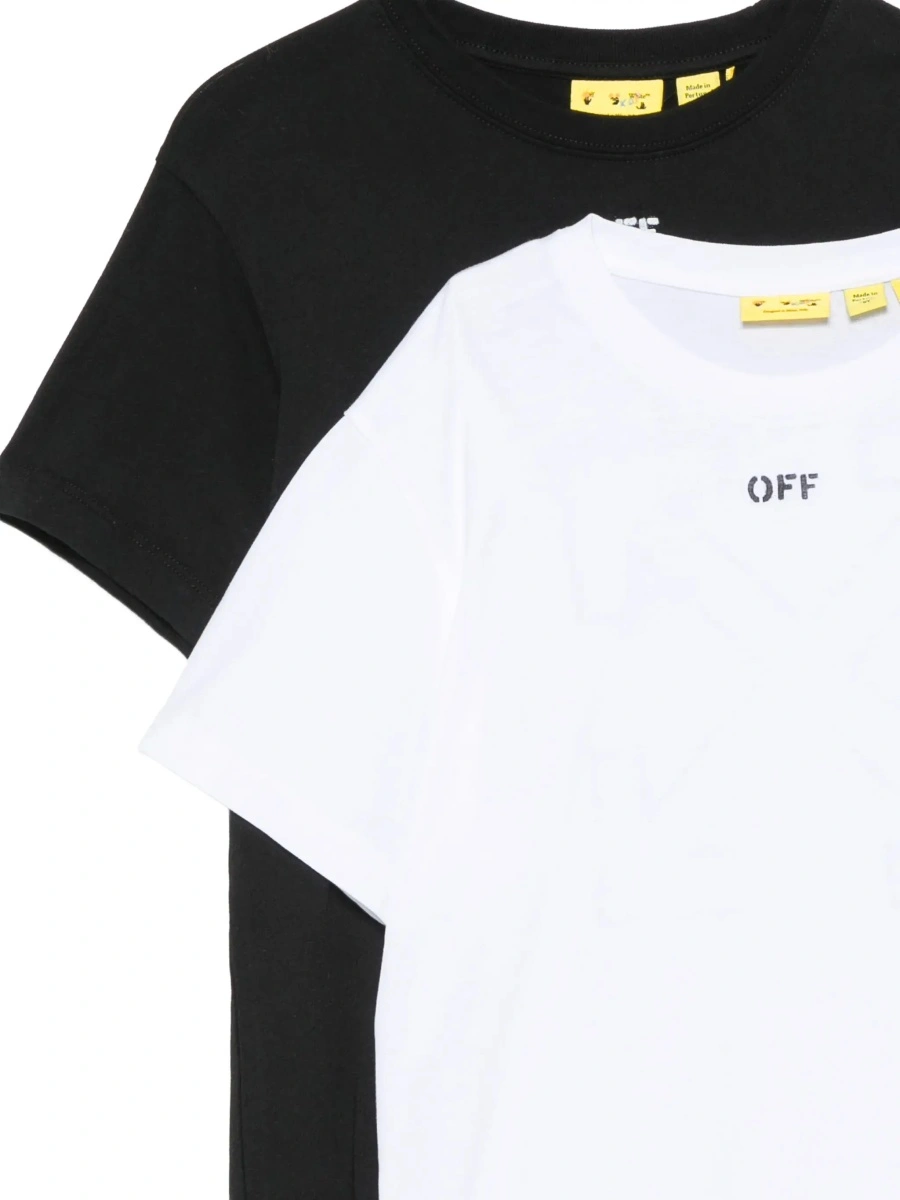 Tricouri Off-White multicolor din bumbac - Img 3