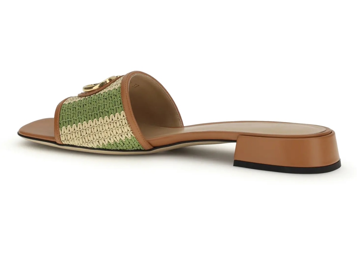 VLogo Signature raffia slide Sandals - Img 3