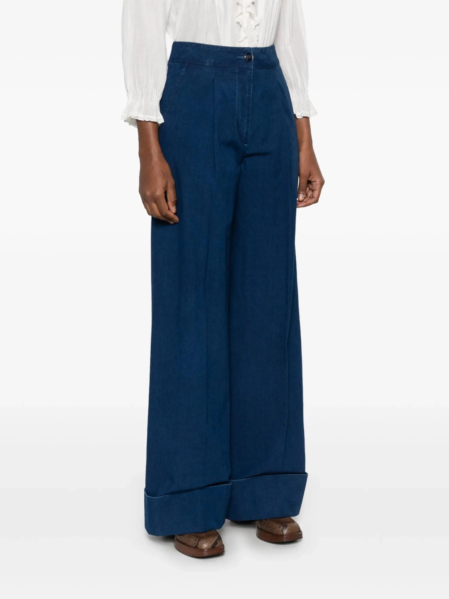 Wide-leg jeans with pleats - Img 3