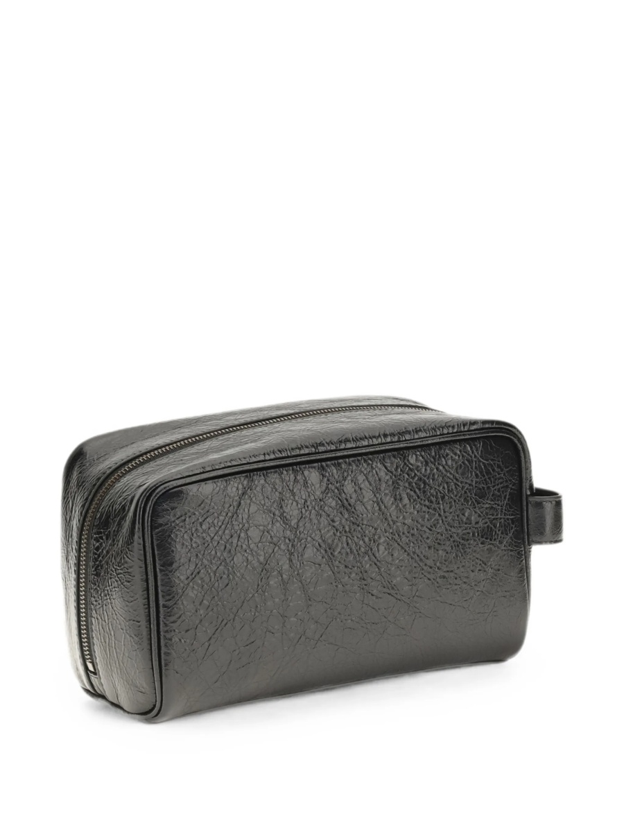 Accesorii de voiaj Balenciaga negre din piele - Img 2