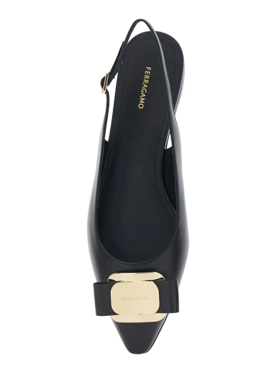 Balerini Ferragamo negri din piele - Img 3