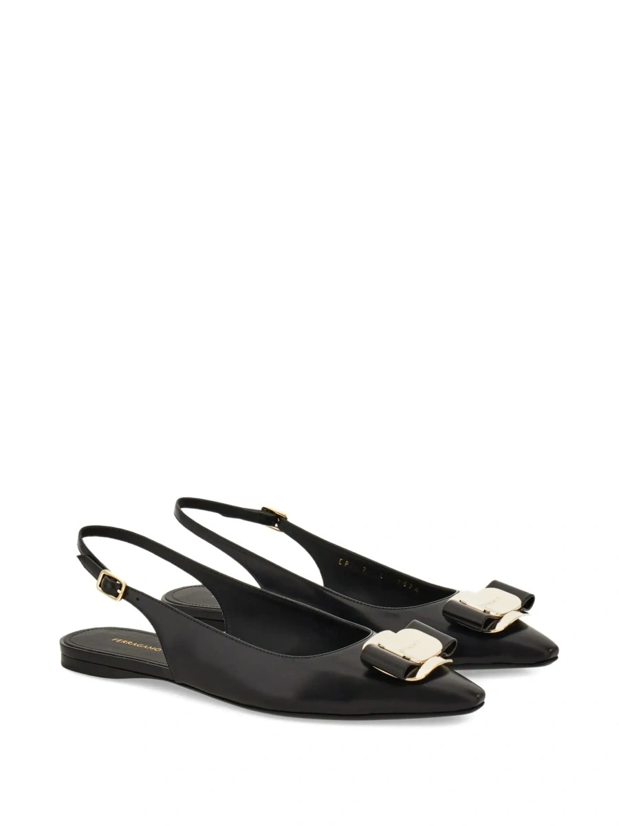 Balerini Ferragamo negri din piele - Img 4