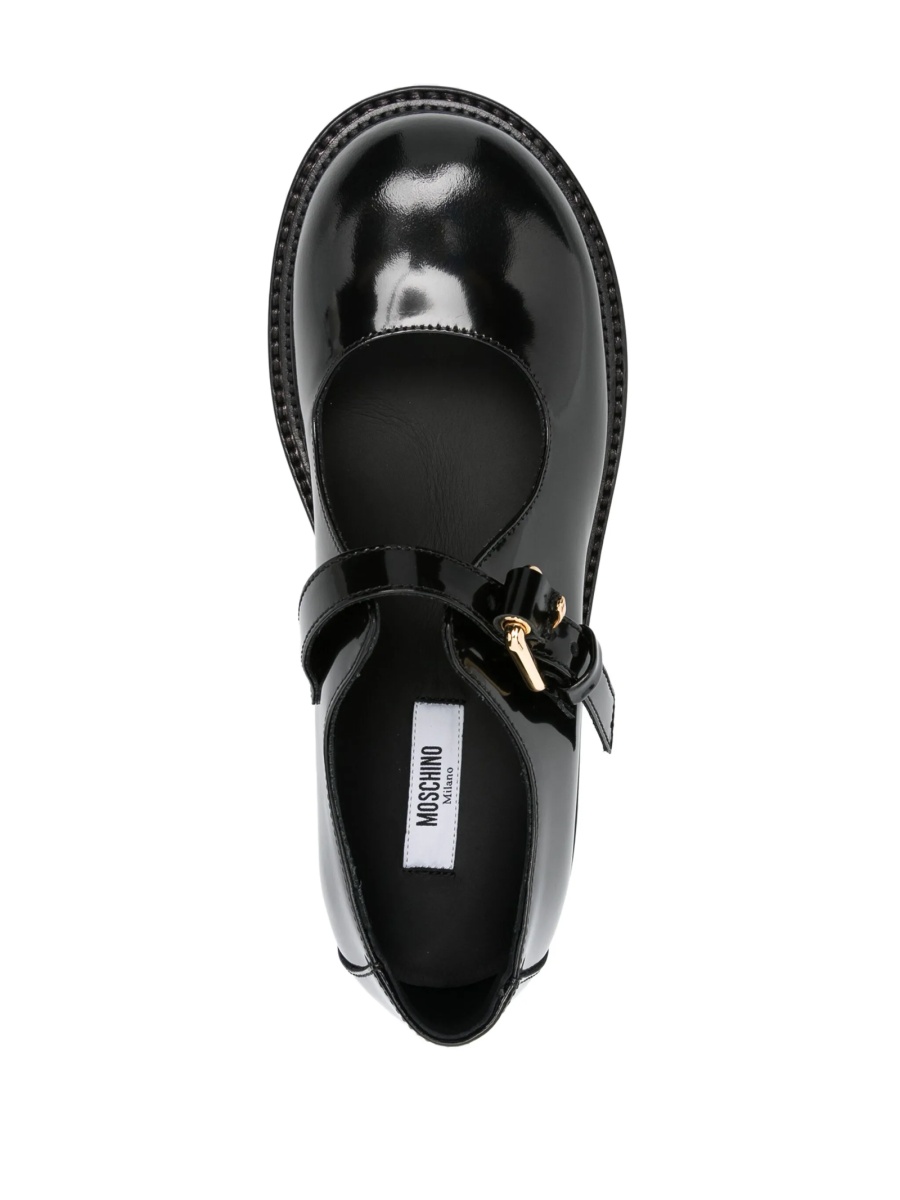 Balerini Moschino negri din piele - Img 4