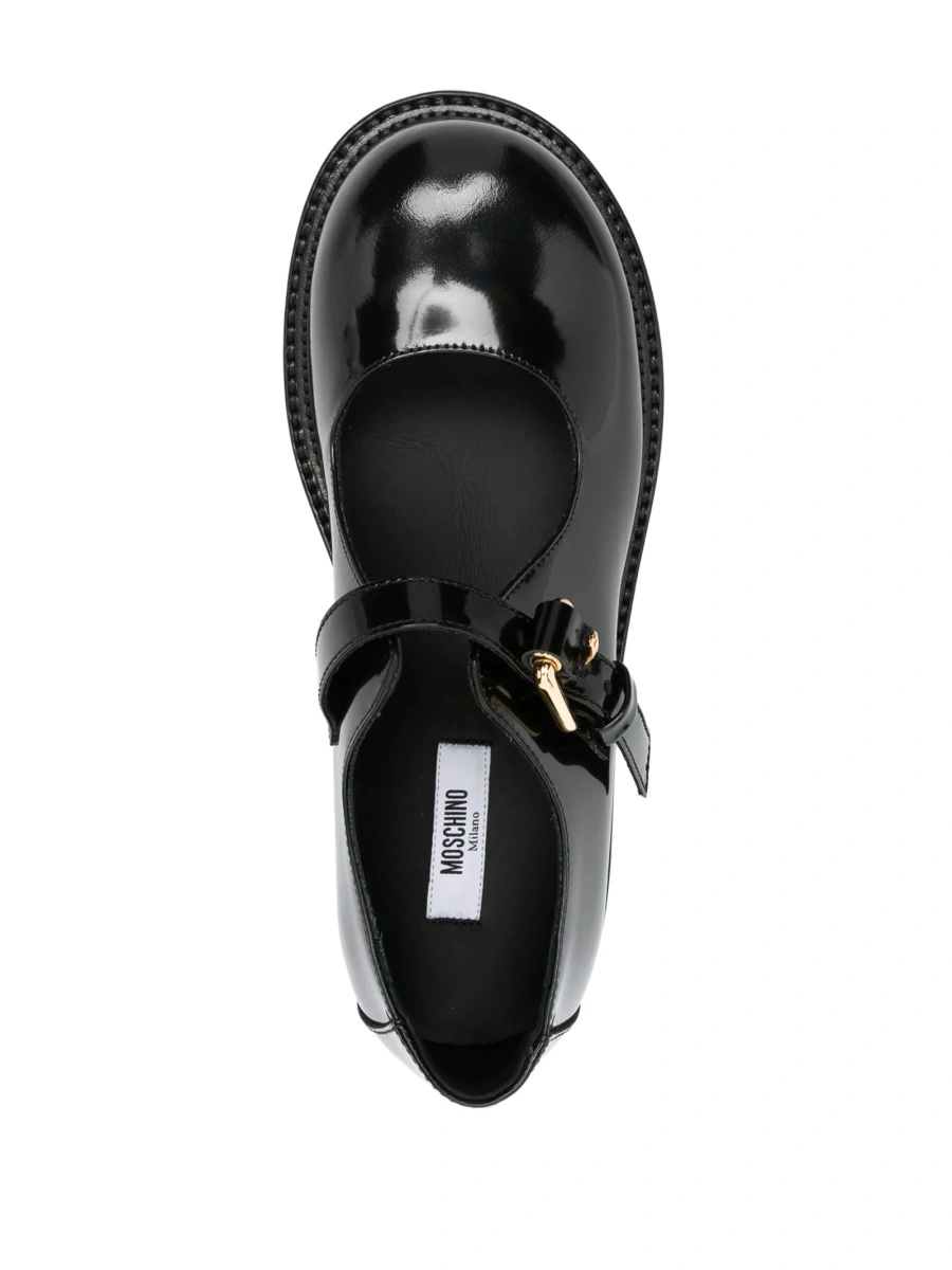 Balerini Moschino negri din piele - Img 4