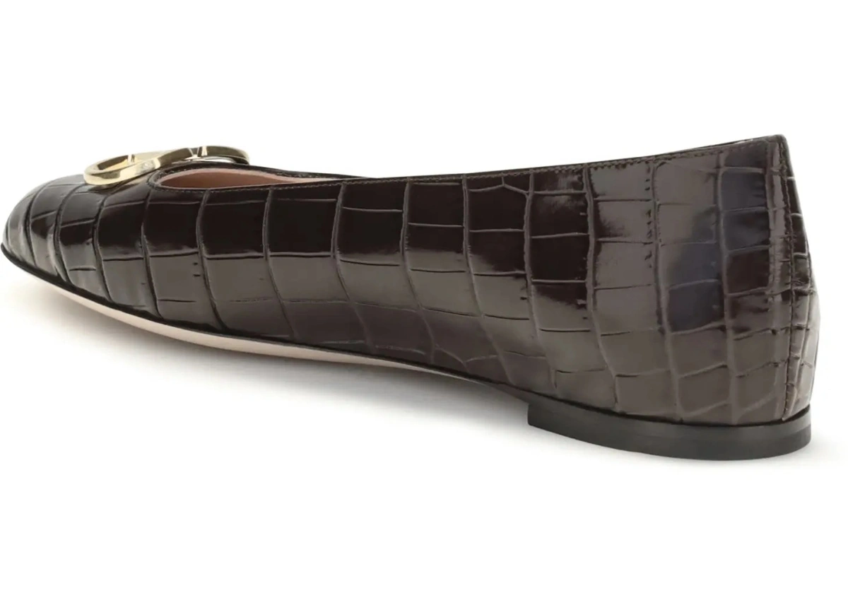 Balerini VLogo Signature croc-effect Ballerinas - Img 3