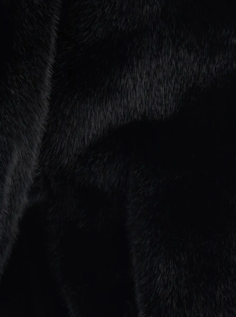 Blana VALENTINI 1972 neagra din shearling si blana ecologica - Img 3