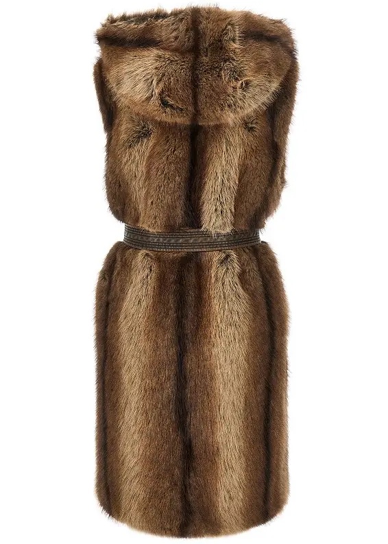 Blanuri Faux fur vest with belt - Img 3