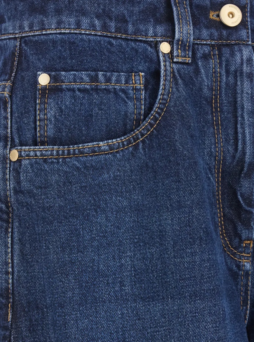 Blugi Blue Jeans with Five Pocket Design and Logo Patch on the Back in Denim for Women - Img 3