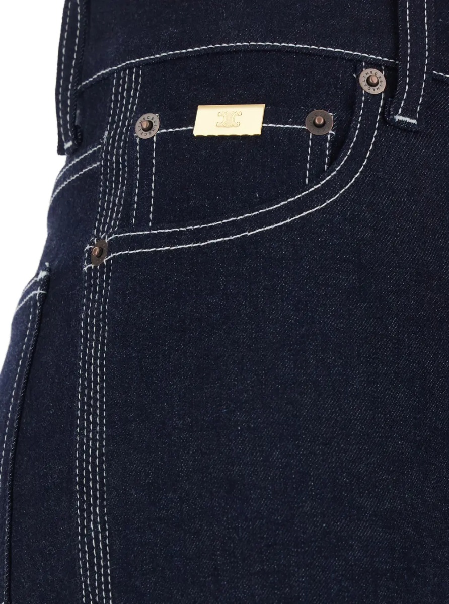 Blugi Blue Jeans with Logo Patch on Pocket and Contrast Stitching in Blue Denim Women - Img 3