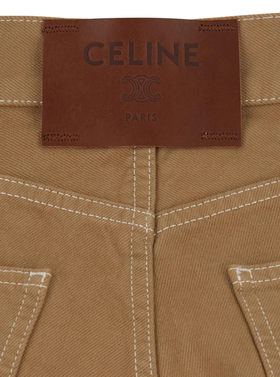 Blugi 'Boyfriend' Beige Jeans with Five-pocket Design and Logo Patch on the Back in cotton for Women - Img 4