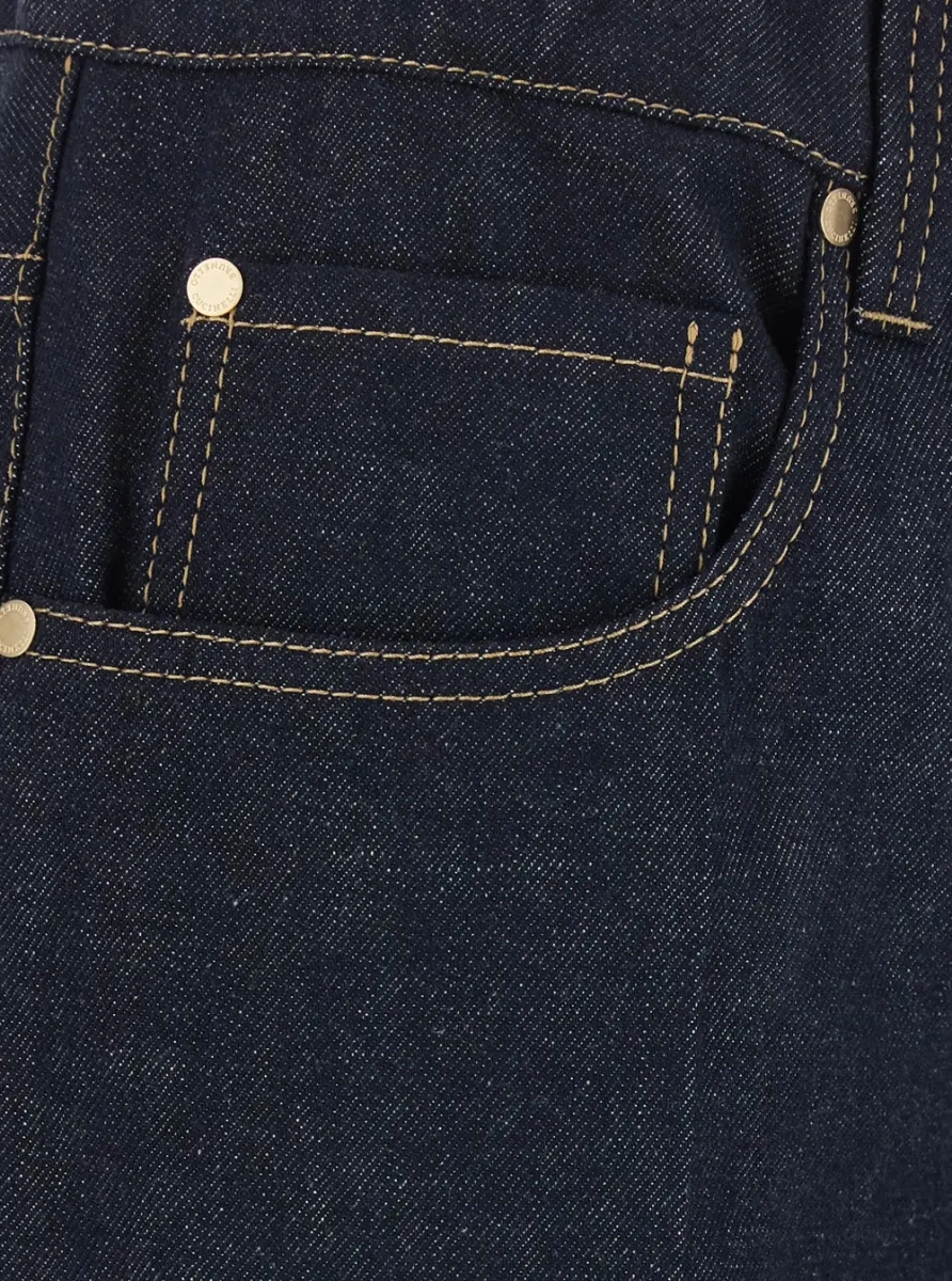 Blugi Brunello Cucinelli albastri din denim - Img 3