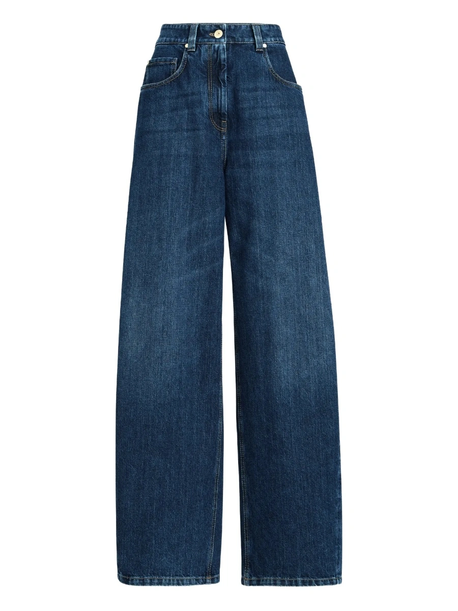 Blugi Brunello Cucinelli albastri din denim - Img 8