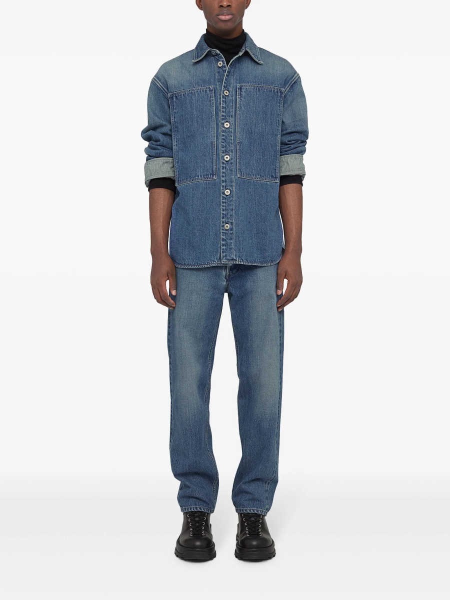 Blugi conici Jil Sander albastri - Img 2