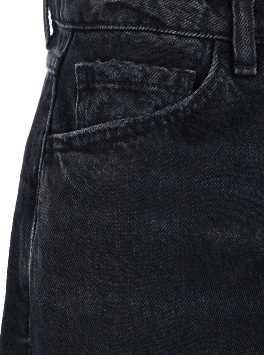 Blugi 'Debby' Black Jeans with Wide Leg and Logo Patch on the Rear in Denim Woman - Img 3