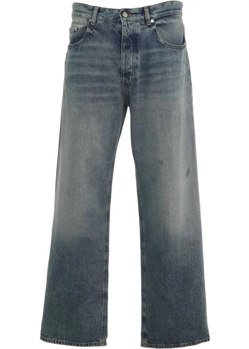 Blugi drepti Icon Denim albastri din denim - Img 2