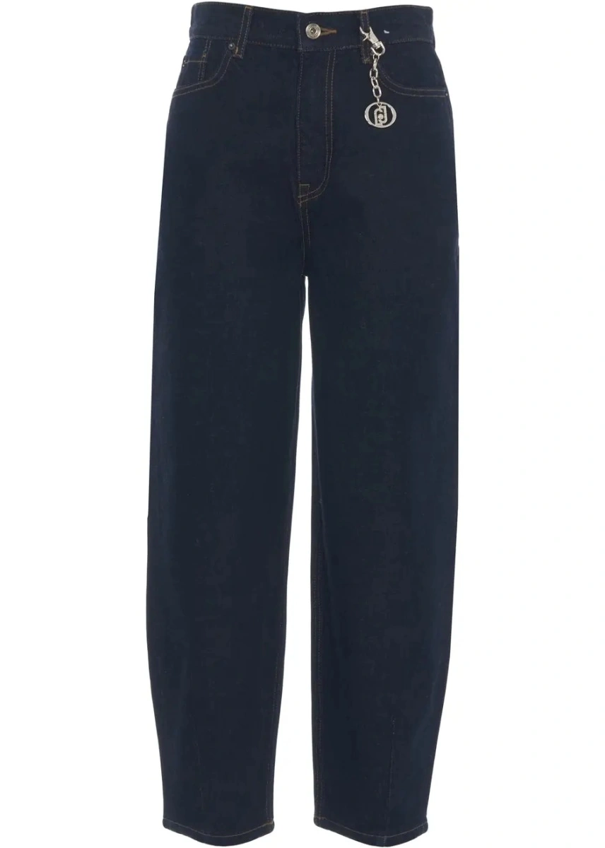 Blugi drepti Liu Jo Blue Denim albastri din bumbac - Img 2