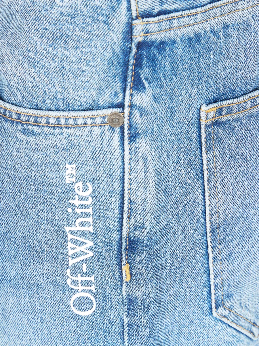 Blugi drepti Off-White albastri - Img 3
