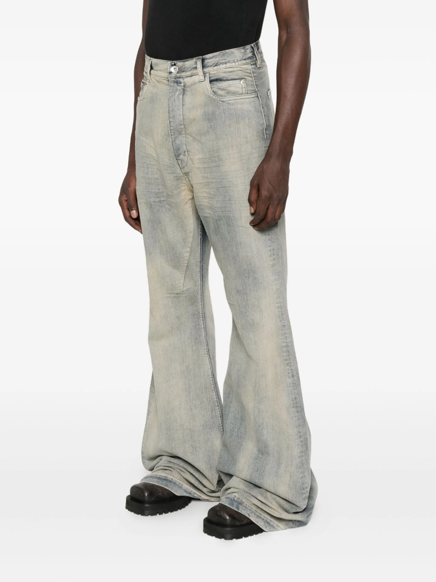 Blugi drepti Rick Owens albastri din bumbac - Img 3