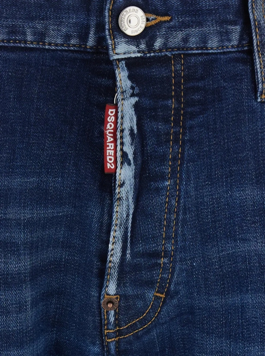 Blugi DSQUARED2 albastri din denim '643' - Img 3