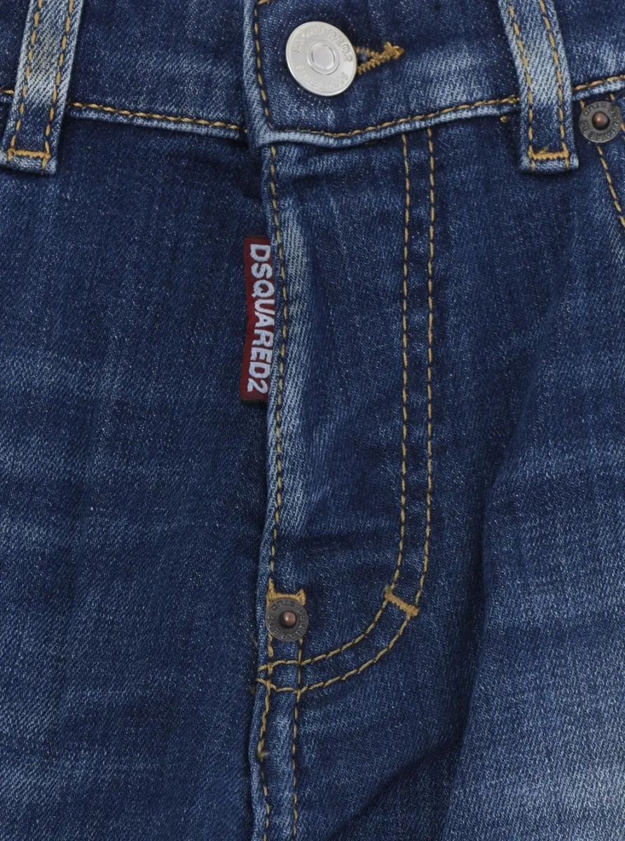 Blugi DSQUARED2 albastri din denim - Img 3