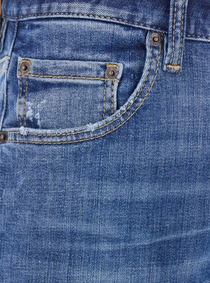 Blugi DSQUARED2 albastri din denim - Img 3