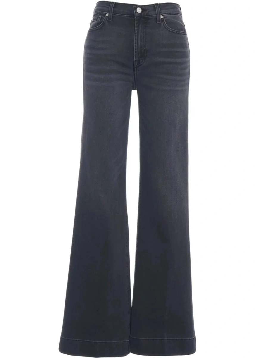Blugi evazati 7 For All Mankind negri din denim - Img 2