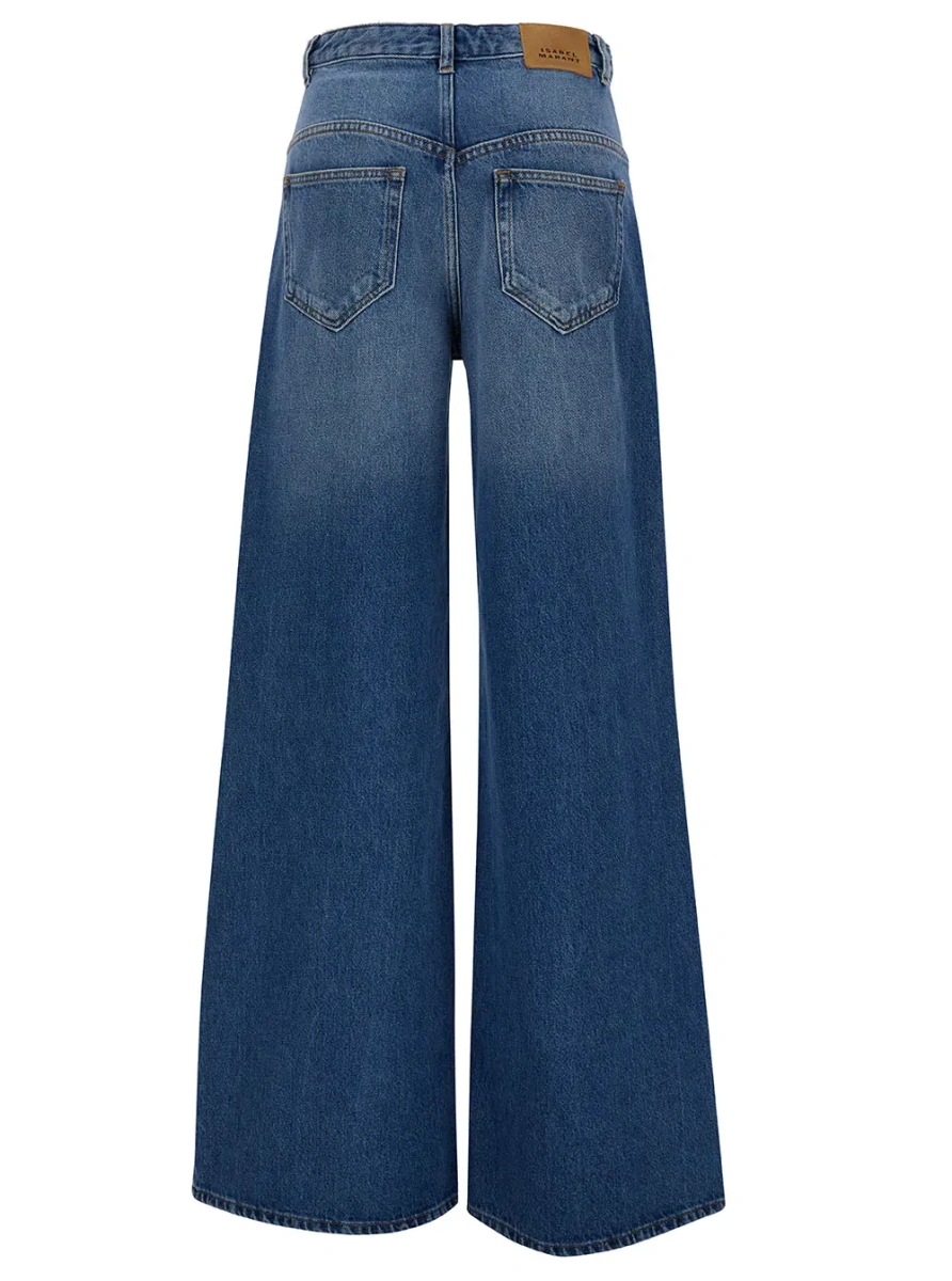 Blugi 'Lemony' Light Blue Flared Jeans with Logo Patch in Cotton Denim Woman - Img 2