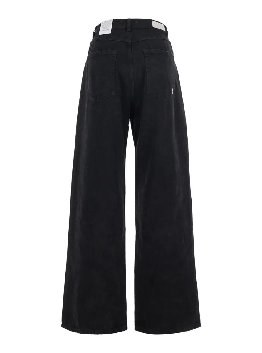 Blugi 'Poppy' Black Jeans with logo patch on the back and wide leg in denim for women - Img 2