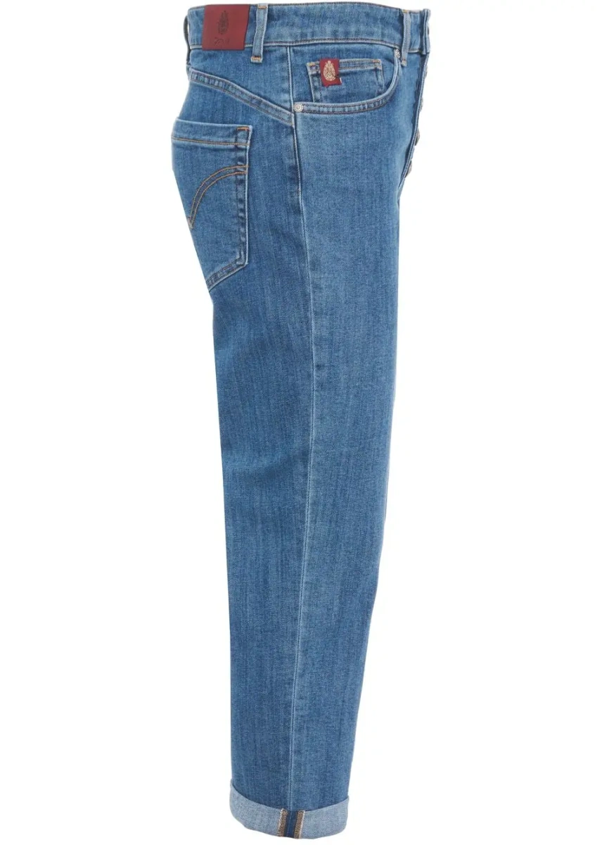 Blugi skinny Dondup albastri din denim - Img 2