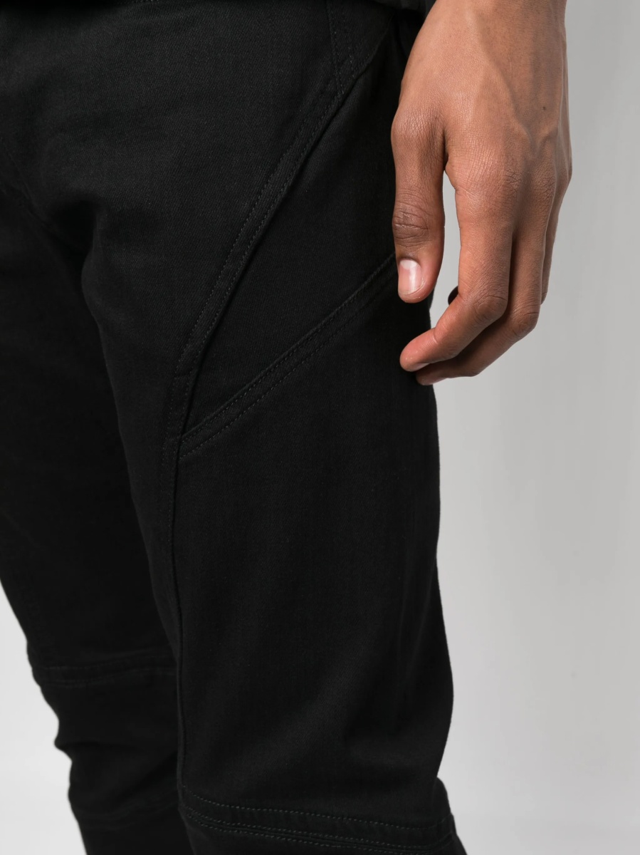 Blugi slim fit Alexander McQueen negri din bumbac si elastan - Img 5