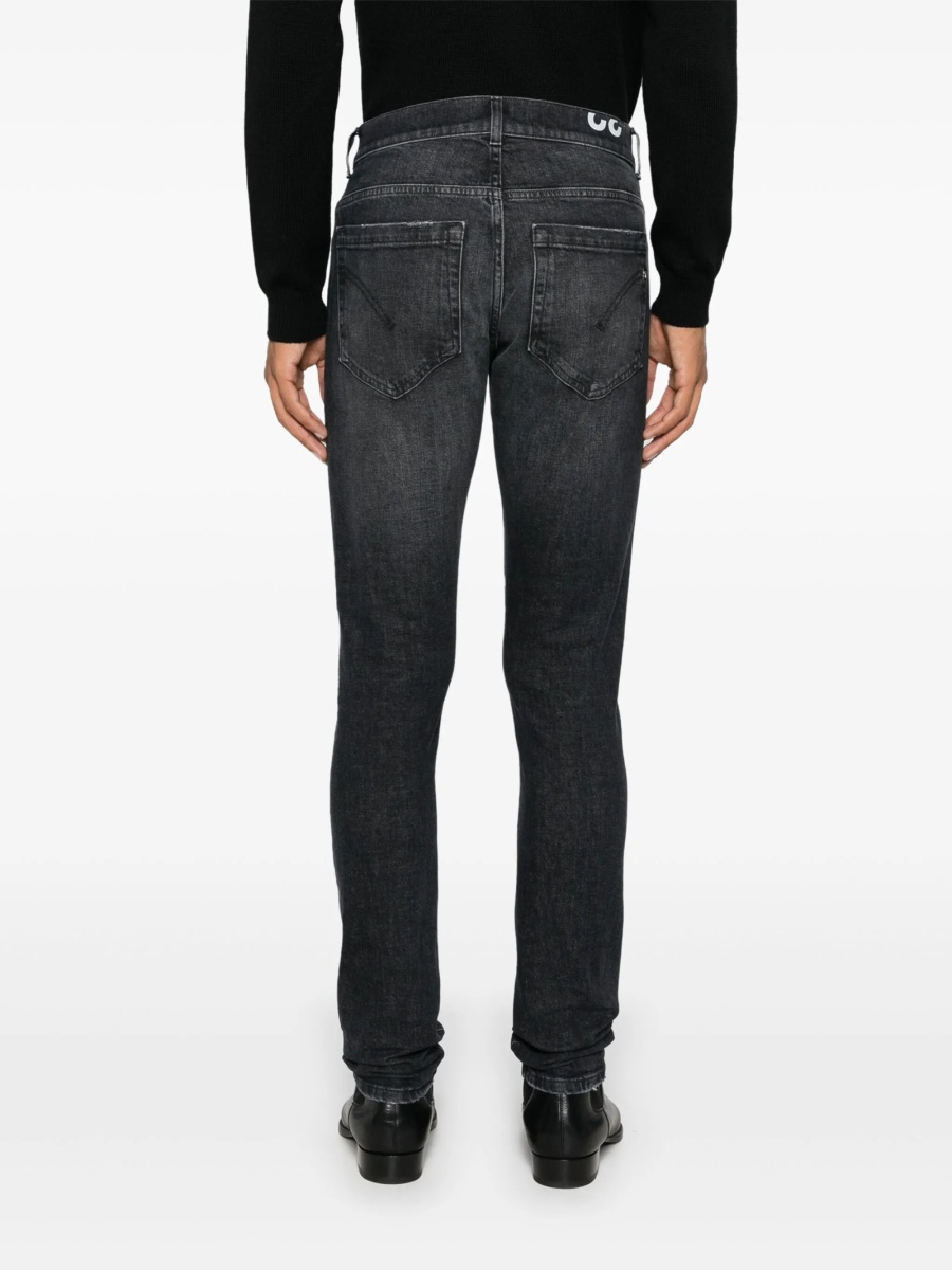 Blugi slim fit Dondup negri din bumbac si spandex/elastan - Img 4