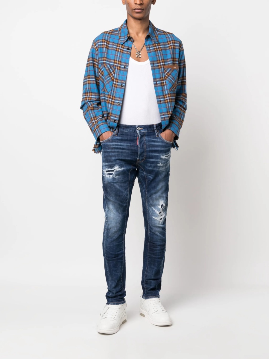 Blugi slim fit DSQUARED2 albastri - Img 2