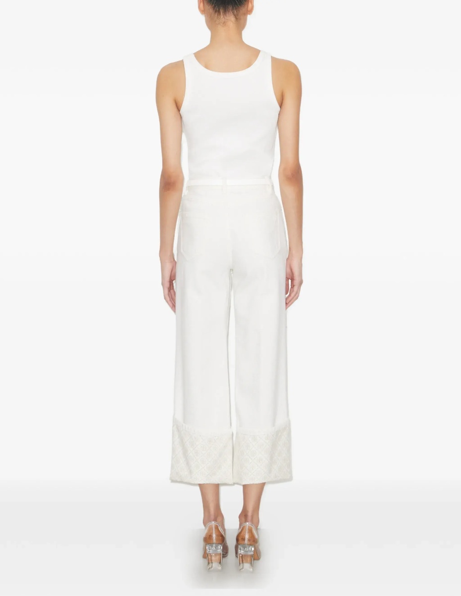 Blugi T Monogram Contrast Cuff Straight-Leg Jeans - Img 5